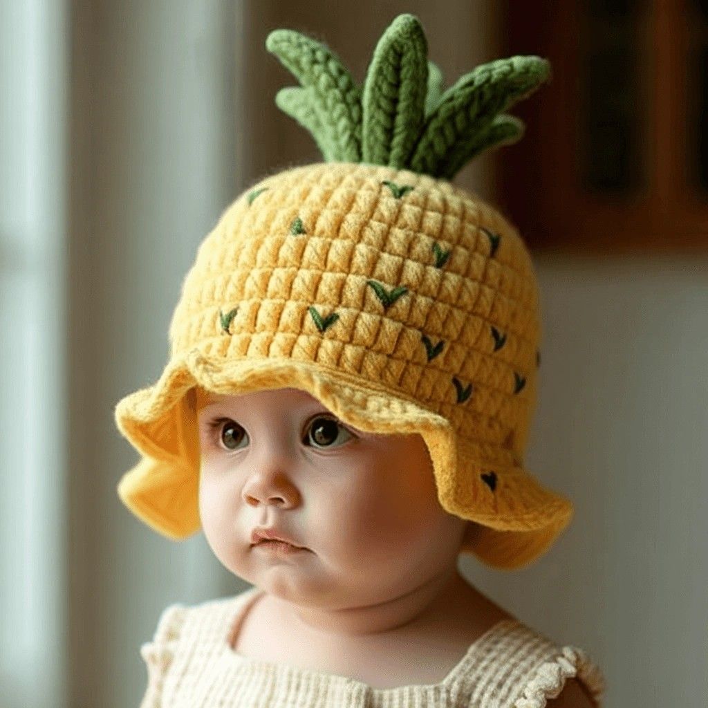 Pineapple baby hat